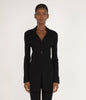 PEARL Women's Bamboo Ribbed Cardigan | Color: Black - variant::black
